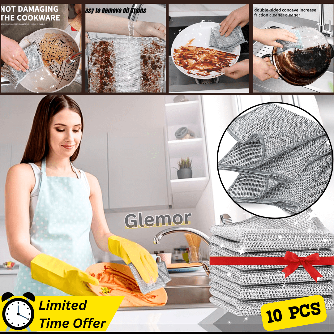 Steel Wire Kitchen Cleaning Cloth - 10 PCS Bundle