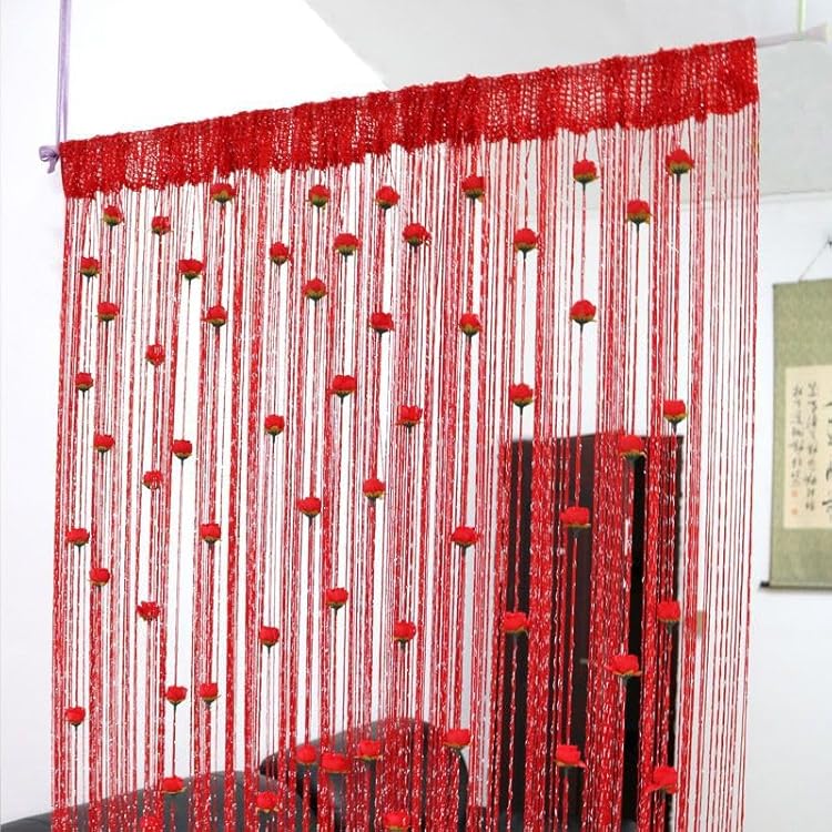 Door Line Curtain Rose Flower Shape
