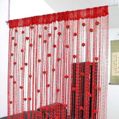 Door Line Curtain Rose Flower Shape