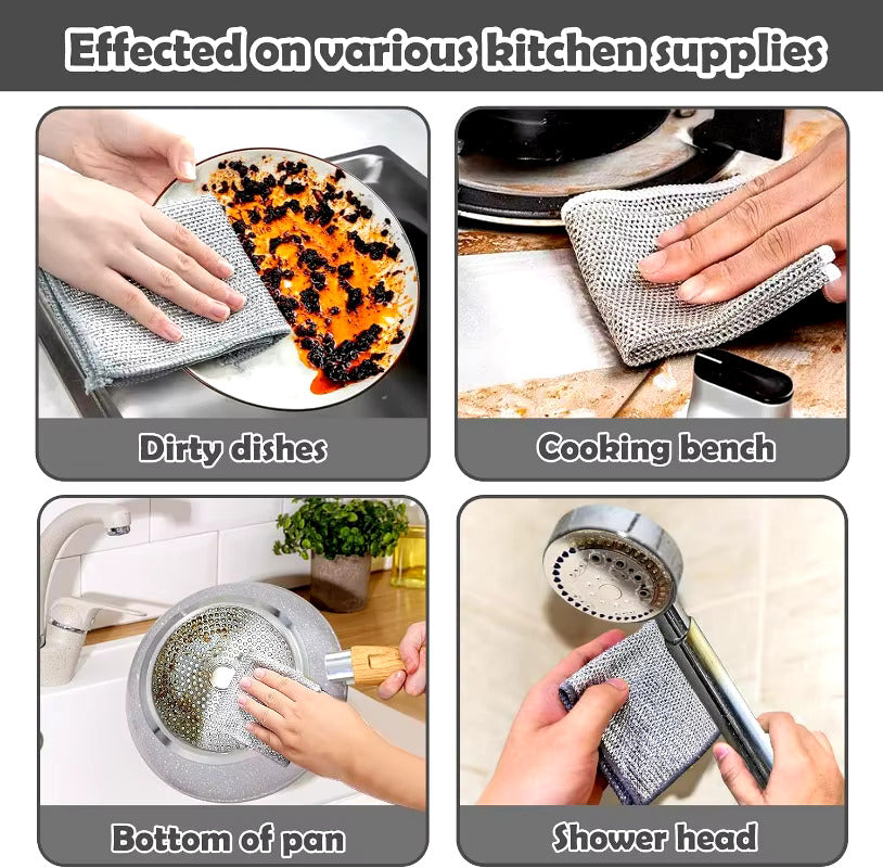 Steel Wire Kitchen Cleaning Cloth - 10 PCS Bundle